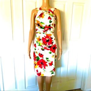 Sleeveless Classic Floral Dress-Small Size 8